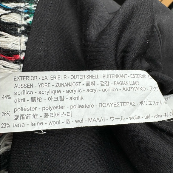 Zara Houndstooth Fringe Oversized Shift Dress Wool Velvet Women’s XS Retro Glam - Picture 13 of 13